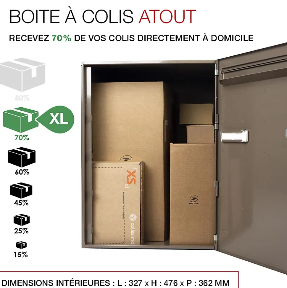 Boite à colis Atout 1 porte Taupe brillant RAL 7006 B