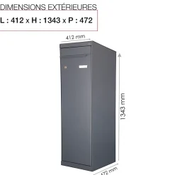 Boite à colis Twin XL Gris anthracite 7016