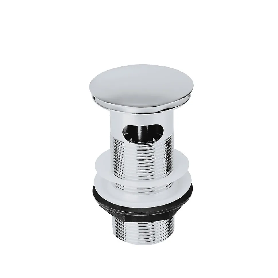 Bonde chromée quick-clac avec trop-plein 100mm pour vasque Flomasta