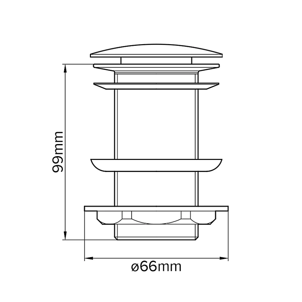 Bonde chromée quick-clac sans trop-plein 100mm pour vasque Flomasta