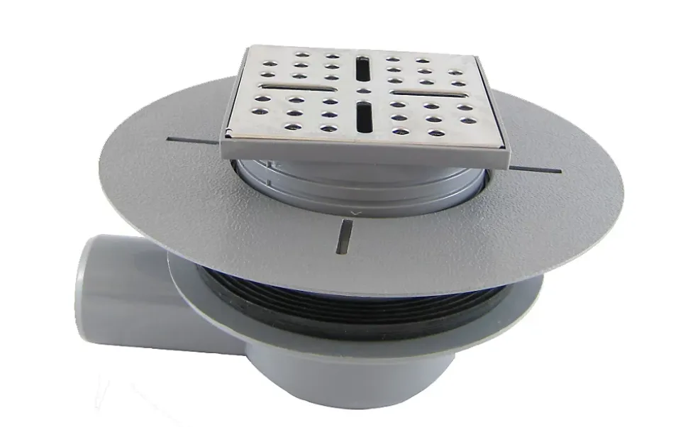 Bonde de douche centrale horizontale gris Galedo Showerplate