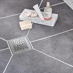 Bonde de douche à maçonner extraplate Wirquin EXPRESS'EAU MINI 115 x 115 mm