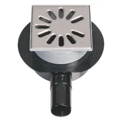Bonde de douche sortie horizontale WEDI avec grille carrée