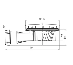 Bonde de douche Wirquin SLIM + ø40 mm dôme métal