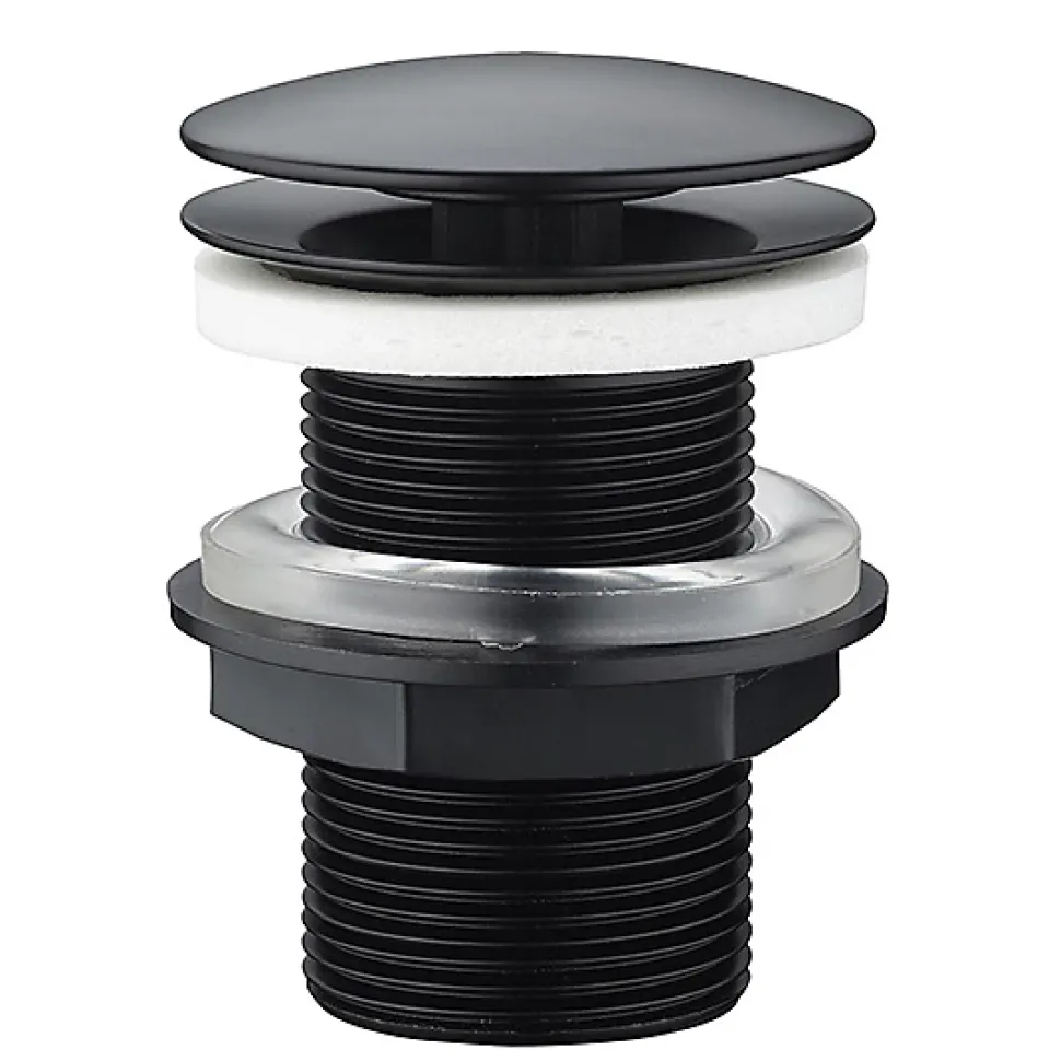 Bonde de lavabo à écoulement libre Ø 63 mm laiton Rousseau noir