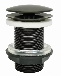 Bonde de lavabo à écoulement libre Ø 63 mm laiton Rousseau graphite mat