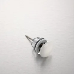 Bonde de lavabo en laiton Click-Clack modèle D universelle pour lavabo 1/4 de pouce avec tête en céramique blanche