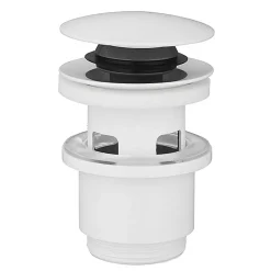 Bonde de lavabo ø 63 mm Rousseau avec clapet clic clac blanc avec trop plein