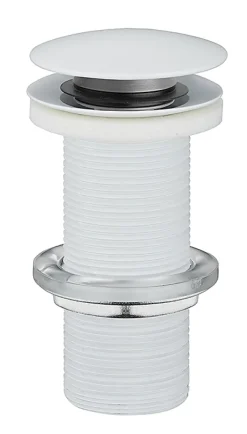 Bonde de lavabo ø 63 mm Rousseau avec clapet clic clac blanc sans trop plein