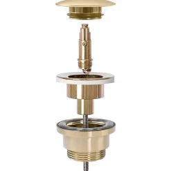 Bonde De Lavabo Universel Rea Clic-Clac Brush Gold