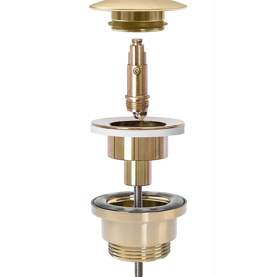 Bonde De Lavabo Universel Rea Clic-Clac Brush Gold