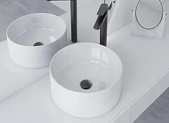 Bonde de lavabo, vasque, evier universelle noir avec trop plein, Bonde Pop Up (push-up) Automatique LuxuryBain