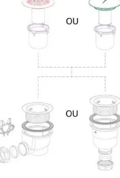Bonde de receveur de douche sortie verticale NICOLL 90 mm avec capot en ABS Chromé