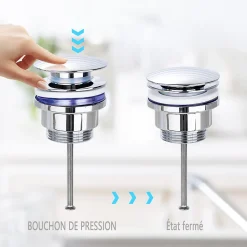 Bonde de vidage lavabo POP-UP Chromé G 1-1/4
