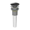Bonde Pop-up en laiton pour lavabo évier et vasque, sans trop plein - couleur Acier inox - 6,6cm