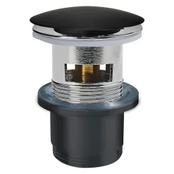 Bonde Quick-clac avec trop plein pour lavabo encastré Black Touch H. 73 à 92 mm x ø66 mm
