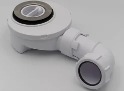 Bonde siphon diam. 50 mm extraplate universelle à évacuation horizontale pour receveur de douche, sortie en 40 mm