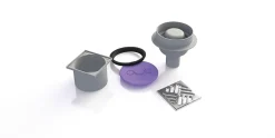 Bonde verticale receveur à carreler plastique gris Q-board Liquid