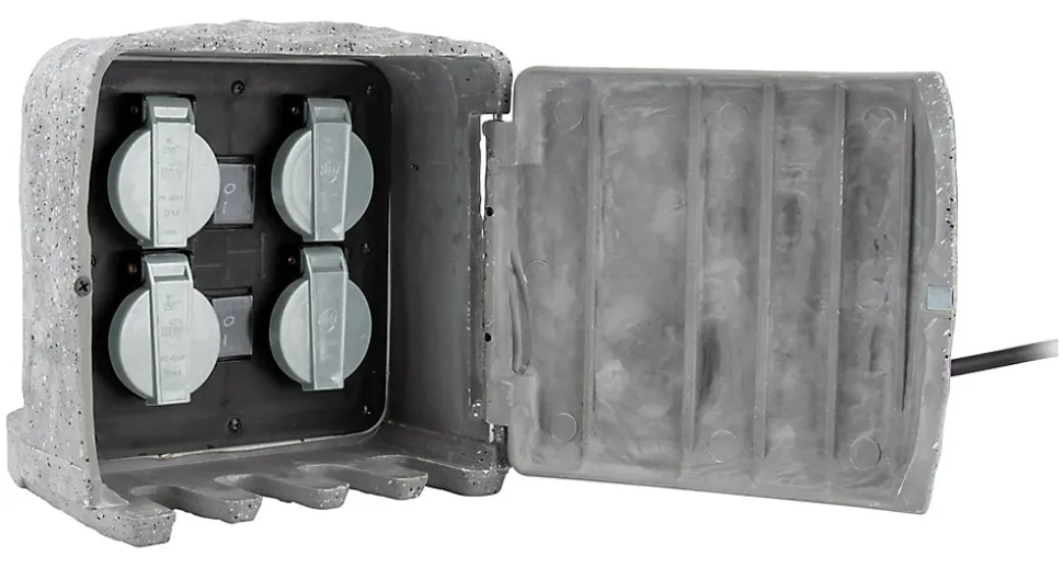 Borne de jardin extérieure Zenitech 4 prises + 2 interrupteurs 1.5 m