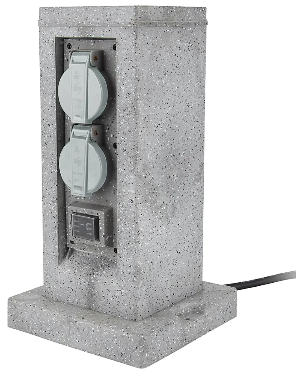 Borne de jardin extérieure Zenitech 4 prises + 2 interrupteurs 5 m