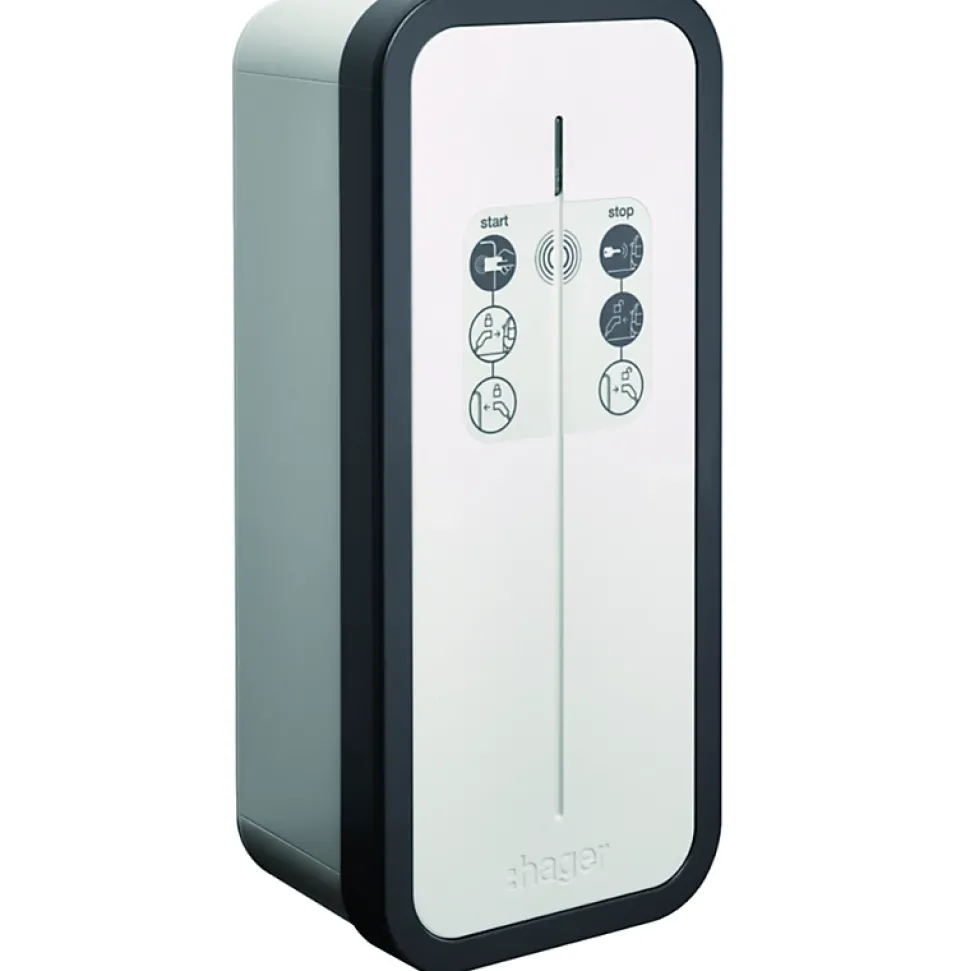 Borne de recharge pour voiture électrique Witty Share 22 kW avec prises T2S. RFID et OCPP - HAGER - XEV1R22T2