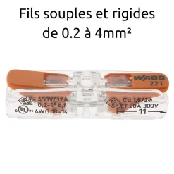 Borne à leviers Wago S221 In Line 4mm² (à l'unité)