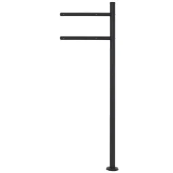 Boîte aux lettres anthracite / bois naturel avec support en acier et kit montage