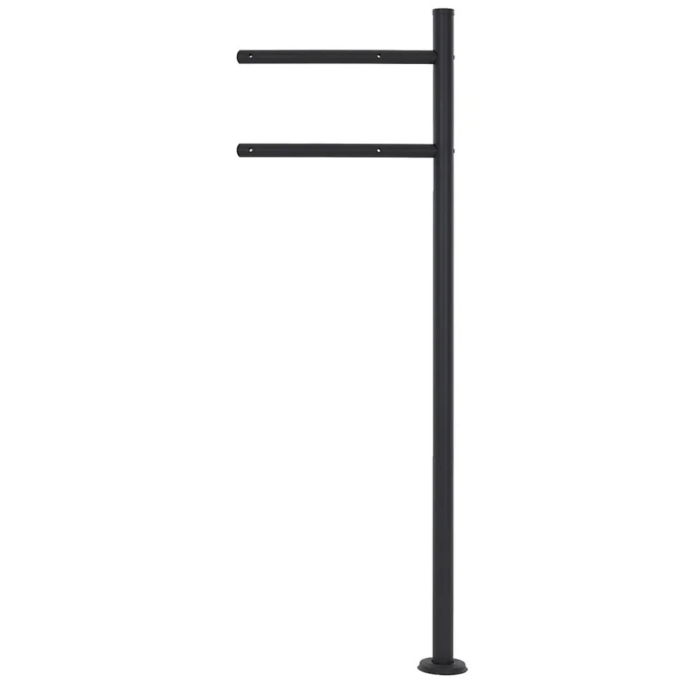 Boîte aux lettres anthracite / bois naturel avec support en acier et kit montage
