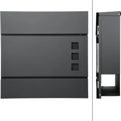 Boîte aux lettres avec support mailbox anthracite moderne avec 2 clés incluses