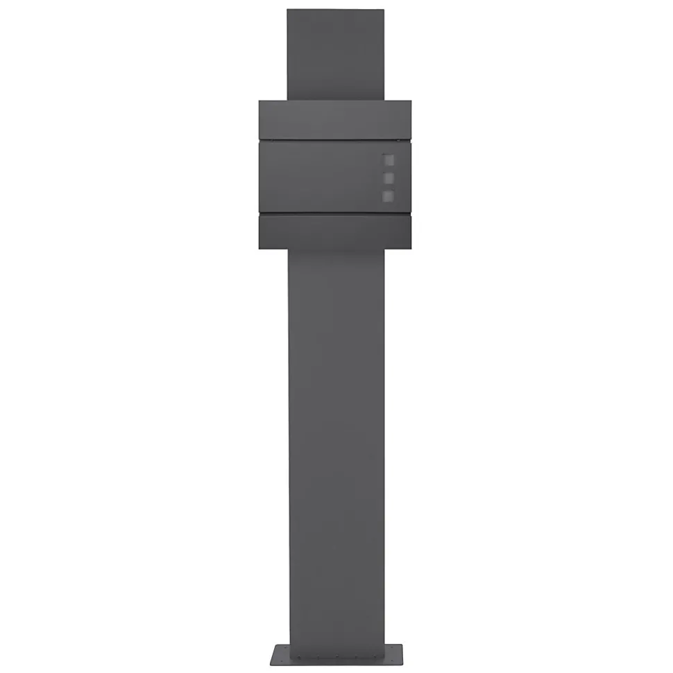 Boîte aux lettres avec support mailbox anthracite moderne avec 2 clés incluses