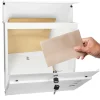 Boîte aux lettres moderne blanc avec compartiment à journaux en acier 2 clés