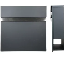 Boîte aux lettres murale en acier anthracite avec compartiment à lettres 2 clés