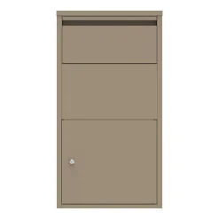 Boîte aux lettres murale taupe en acier galvanisé avec cylindre de sécurité et 2 clés