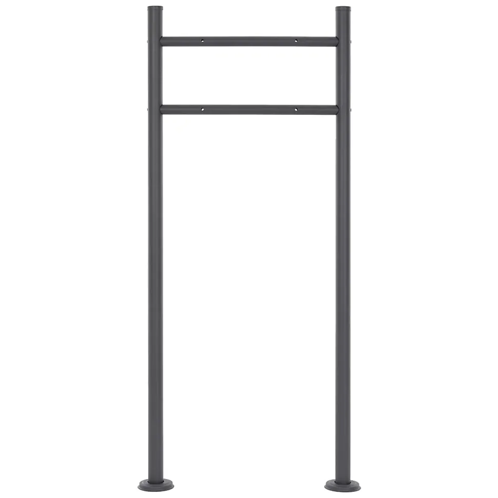 Boîte aux lettres sur pieds boîte postale anthracite imitation bois avec support