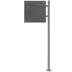 Boîte aux lettres sur une pied argent boîte postale anthracite moderne 37x11 cm