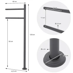 Boîte aux lettres sur une pied anthracite boîte postale en acier moderne 37x11cm