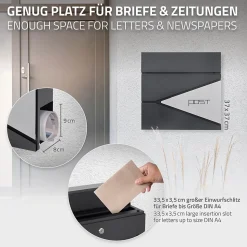 Boîte aux lettres sur une pied boîte postale en acier anthracite/argent moderne