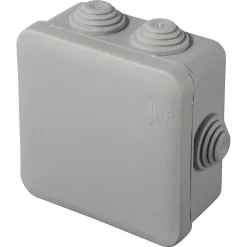 Boîte de dérivation carrée extérieure avec 7 passe-câbles et système de verrouillage 80 x 80 x 45 mm Schneider Electric Mureva Box gris