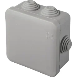 Boîte de dérivation carrée extérieure avec 7 passe-câbles et système de verrouillage 80 x 80 x 45 mm Schneider Electric Mureva gris