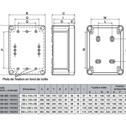 Boîte de dérivation rectangulaire - Plexo - LEGRAND - 220 x 170 mm -14 entrées
