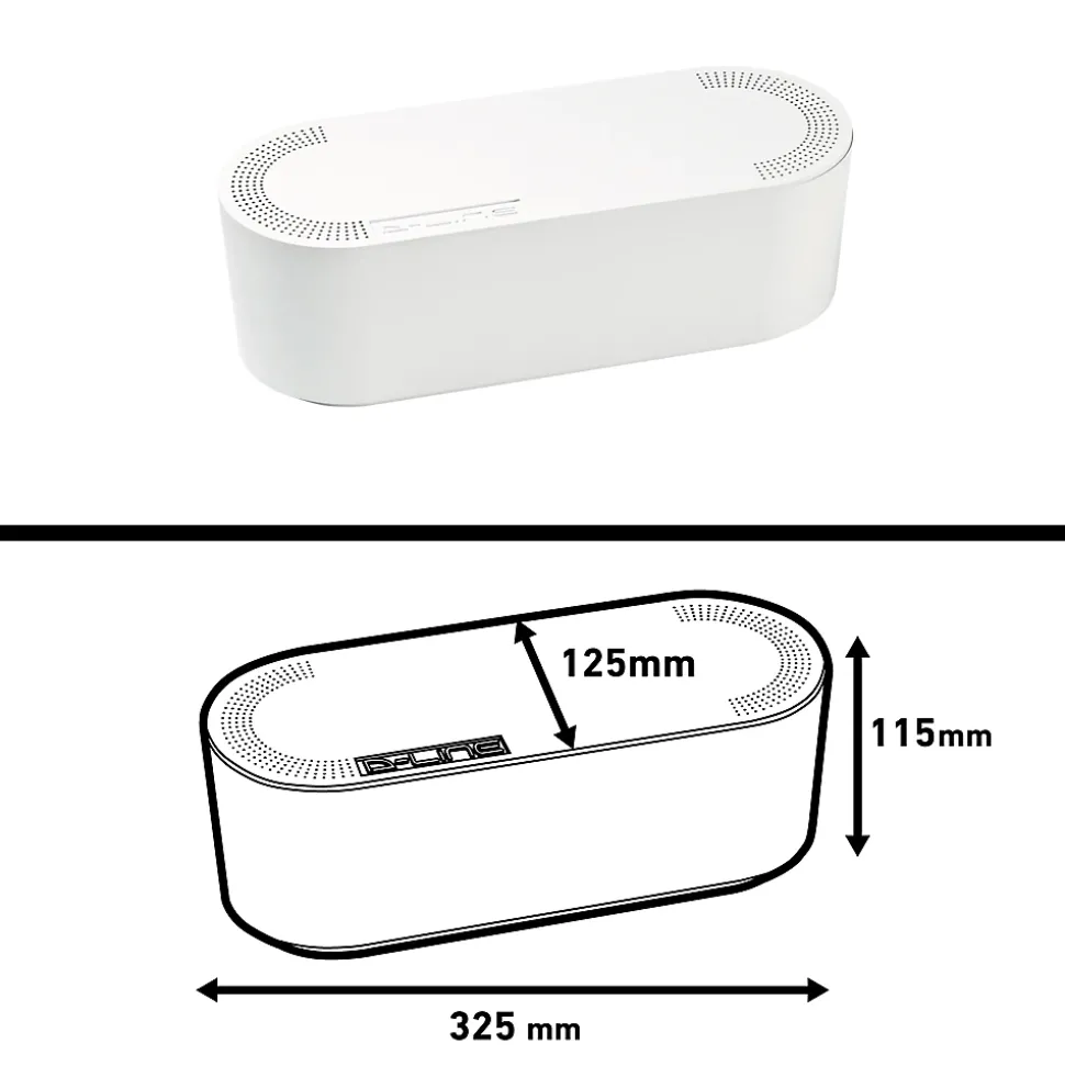 Boîte de rangement de câbles blanc D-Line L. 325 x l. 125 mm, bloc 4 prises