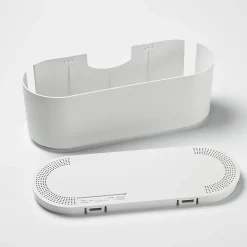 Boîte de rangement de câbles blanc D-Line L. 325 x l. 125 mm, bloc 4 prises
