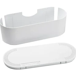 Boîte de rangement de câbles blanc D-Line L. 415 x l. 165 mm, bloc 6 prises