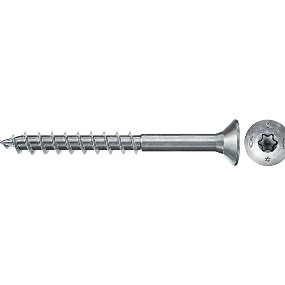 Boîte De 200 Vis Bois Powerfast Ii Fpf Ii Czf Bc 200 Tête Fraisée Fischer Empreinte Pz - Zingué Blanc - Filetage Total