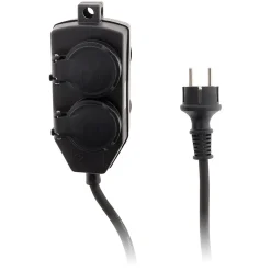 Boîtier de dérivation 4 prises IP44 5m - Noir - Zenitech