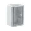 Boîtier hermétique ABS avec porte transparente, plaque de montage galvanisée et verrouillage sécurisé - H 30 x L 20 P 13 cm