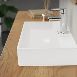 Bouchon de vidange LuxeBath H109mm blanc universel pop-up pour lavabo avec trop-plein joints inclus