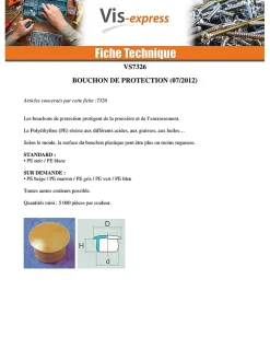 Bouchon Diamètre du corps 9 Diamètre de tête: 13 Longueur sous tête 6.4 nylon noir - 1000 pièces