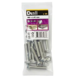 10 boulons tête héxagonale inox 8 x 40 mm