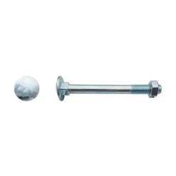 100 Boulons Tête Ronde Collet Carré TRCC 10 x 25 mm - DIN 603 - Zingué blanc - D-Work